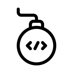 bomb program icon with line style