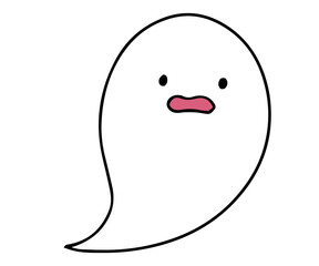ゆるい白色のおばけのイラスト素材