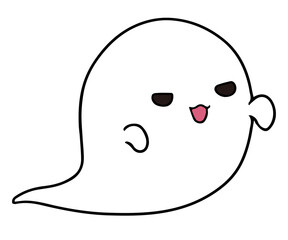 ゆるい白色のおばけのイラスト素材