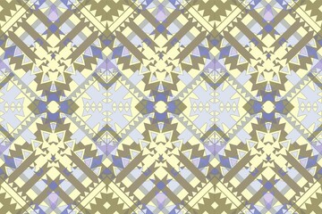 Ethnic seamless patterns with simple shapes. Tribal and ethnic fabrics. African, American, Mexican, Indian styles. Simple geometric pattern elements are best used in web design, textile printing.