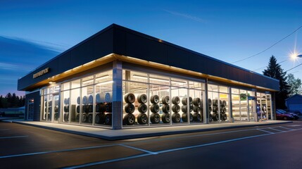 Modern Tire Shop Facade