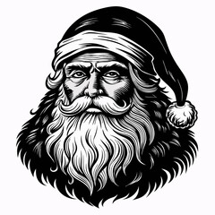 Christmas Santa Black silhouette