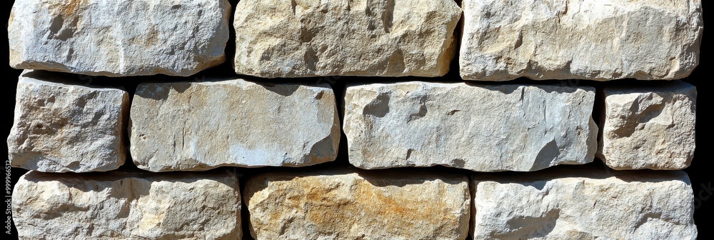 Leinwandbilder a textured stone wall composed of irregular shaped blocks, showcasing a natural color palette with s