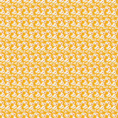 Vector Seamless Pattern with Fried Egg, Sunny-Side-Up on Yellow Background. Healthy Breakfast, Protein Food Print