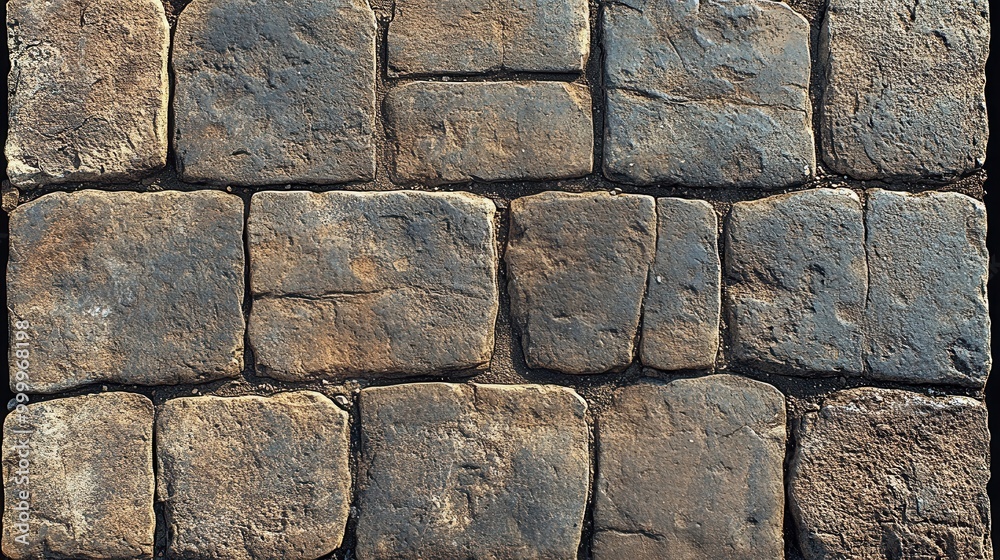 Poster A weathered stone path with a rugged and uneven texture, displaying the passage of time and the weight of footsteps