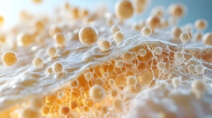 Illustration of the skin regeneration process, starting from acne damage, with old cells breaking down and healthy cells rejuvenating from beneath the surface