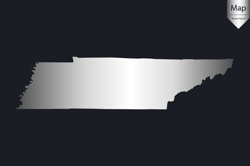Abstract - High Detailed Silver Map of Tennessee. Vector illustration eps10.	
