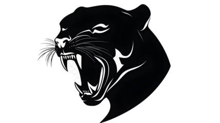 Puma Silhouettes isolated on transparent PNG. Single Element. T shirt design.