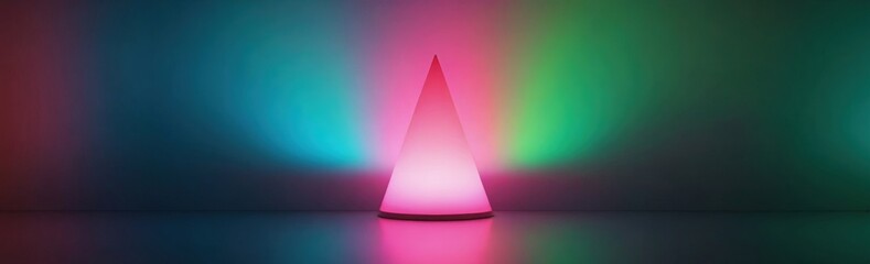 Fototapeta premium Vivid colors pink pyramid abstract background