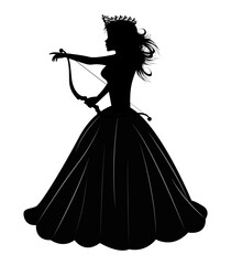 Cute Princess Silhouette With Aroow