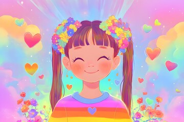 Fototapeta premium portrait of a woman with colorful makeup, generation AI