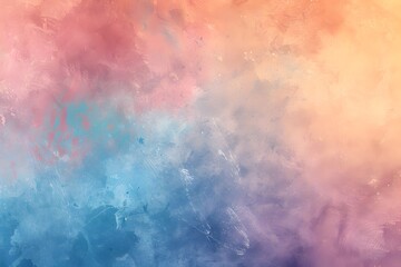Fototapeta premium Colorful pastel background with soft blue, pink, and orange watercolor brush strokes in the center of the frame,