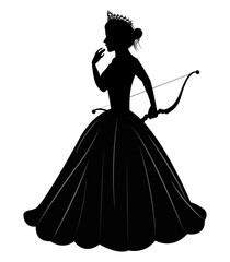 Cute Princess Silhouette With Arrow