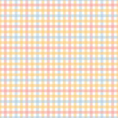 A colorful, checkered pattern featuring pastel shades of yellow, pink, and blue in a grid formation.