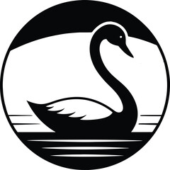 Dreamy Swan Escaping into a World of Serenity Vector Illustration
