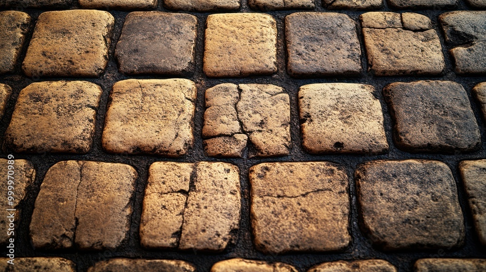 Aufkleber A weathered stone pathway with a rustic charm, showcasing the natural wear and tear of time and use