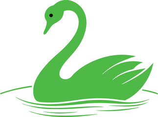 Serene Swans Paddling Through Peaceful Waters Vector Artwork

