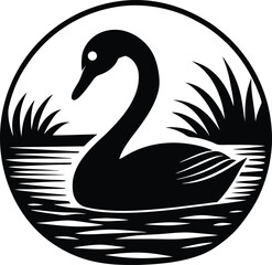 Enchanting Swans Gliding Through Dreamy Landscapes Vector Art





