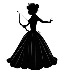 Cute Princess Silhouette With Arrow