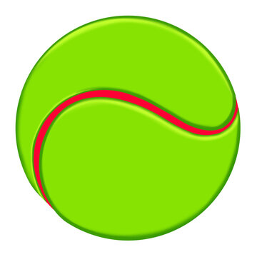 green tennis ball with red stripe clip art preview