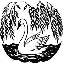 black and white swan