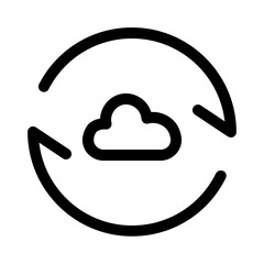 cloud return icon with line style, perfect for user interface projects