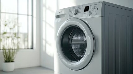 Washing machine isolated on white background. Laundry business