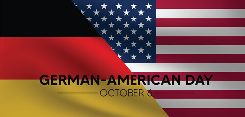 German American Day October 6 vector poster