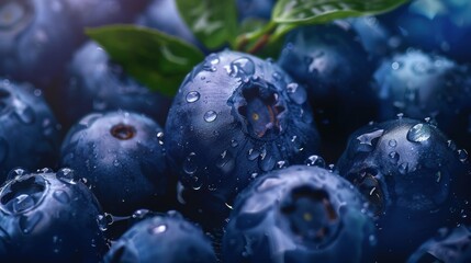 Seamless Repetitive background of blueberry with water drop