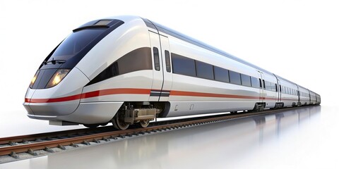 Naklejka premium High speed modern train on white background minimalist design