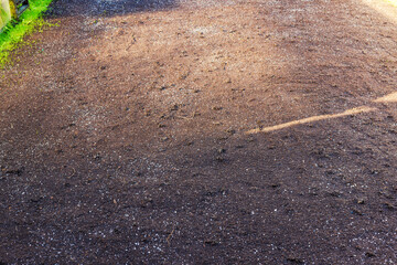 Close-up view of freshly prepared soil in a garden bed, ready for planting seeds or new plants.