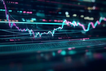 Financial Charts Displayed on a Monitor