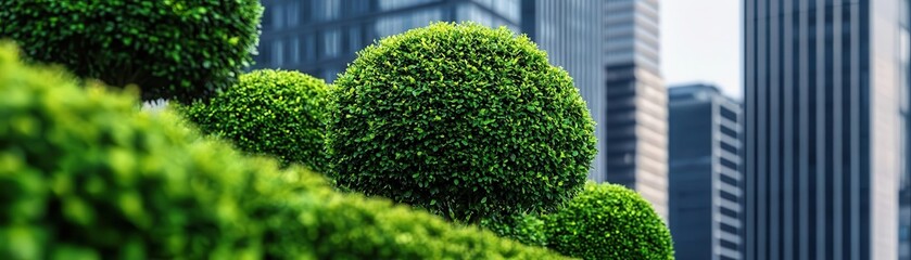 Urban gardens and green roofs absorbing CO2, contributing to greenhouse gas reduction, greenhouse gas reduction, green urban spaces