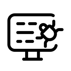 malware infected icon with line style, perfect for user interface projects