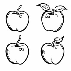 Line drawing icon of apple fruit