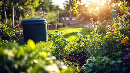 Lush Home Garden with Green Vegetation