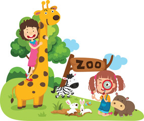 illustration of isolated animal zoo vector