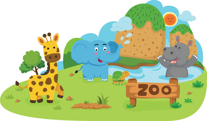 illustration of isolated animal zoo vector
