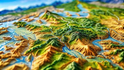 Detailed Map of the French Mountains with Topographical Features and Scenic Highlights Illustrated