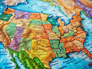 Detailed Map of the United States Featuring State Boundaries and Major Cities for Geographic Reference