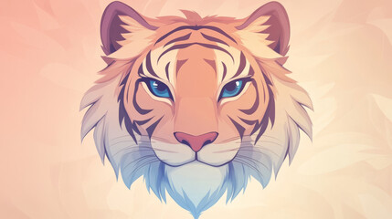 Obraz premium Close-up portrait of a tiger with intense blue eyes.
