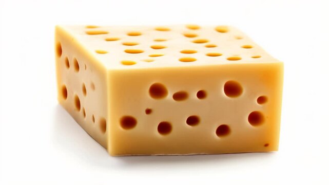  A block of cheese with holes ready to melt