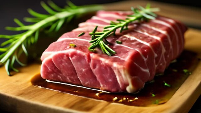  Deliciously marinated roast beef ready to be savored