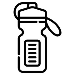 water bottle. vector single icon with a dashed line style. suitable for any purpose. for example: website design, mobile app design, logo, etc.