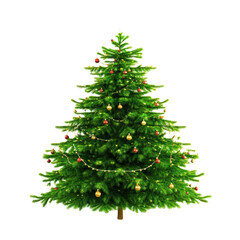 Fototapeta premium Decorative Christmas Tree with Ornaments and Lights