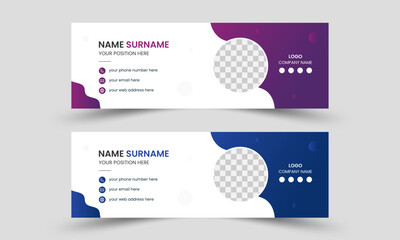 Creative modern email signature template design, corporate business email signature design template