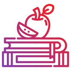 apple books. vector single icon with a dashed line gradient style. suitable for any purpose. for example: website design, mobile app design, logo, etc.