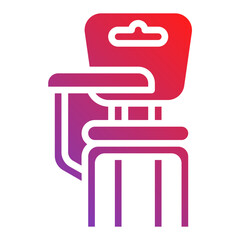 school chair. vector single icon with a solid gradient style. suitable for any purpose. for example: website design, mobile app design, logo, etc.