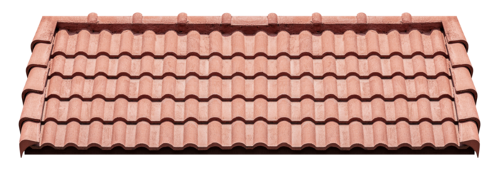 Old roof with red tile pattern