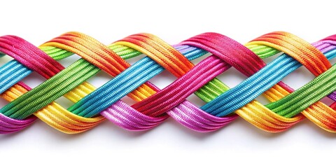 Interwoven threads creating a leading lines ribbon